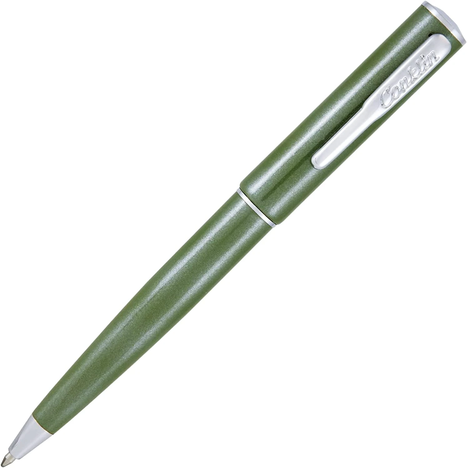 Conklin Coronet Ballpoint Pen, Olive Green & Chrome 1 Conklin Coronet Ballpoint Pen, Olive Green & Chrome