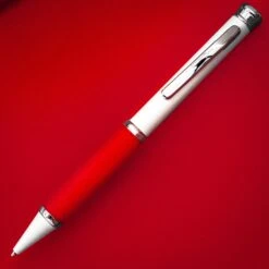 Executive Metal Ballpoint Pen, Pearl White & Red
