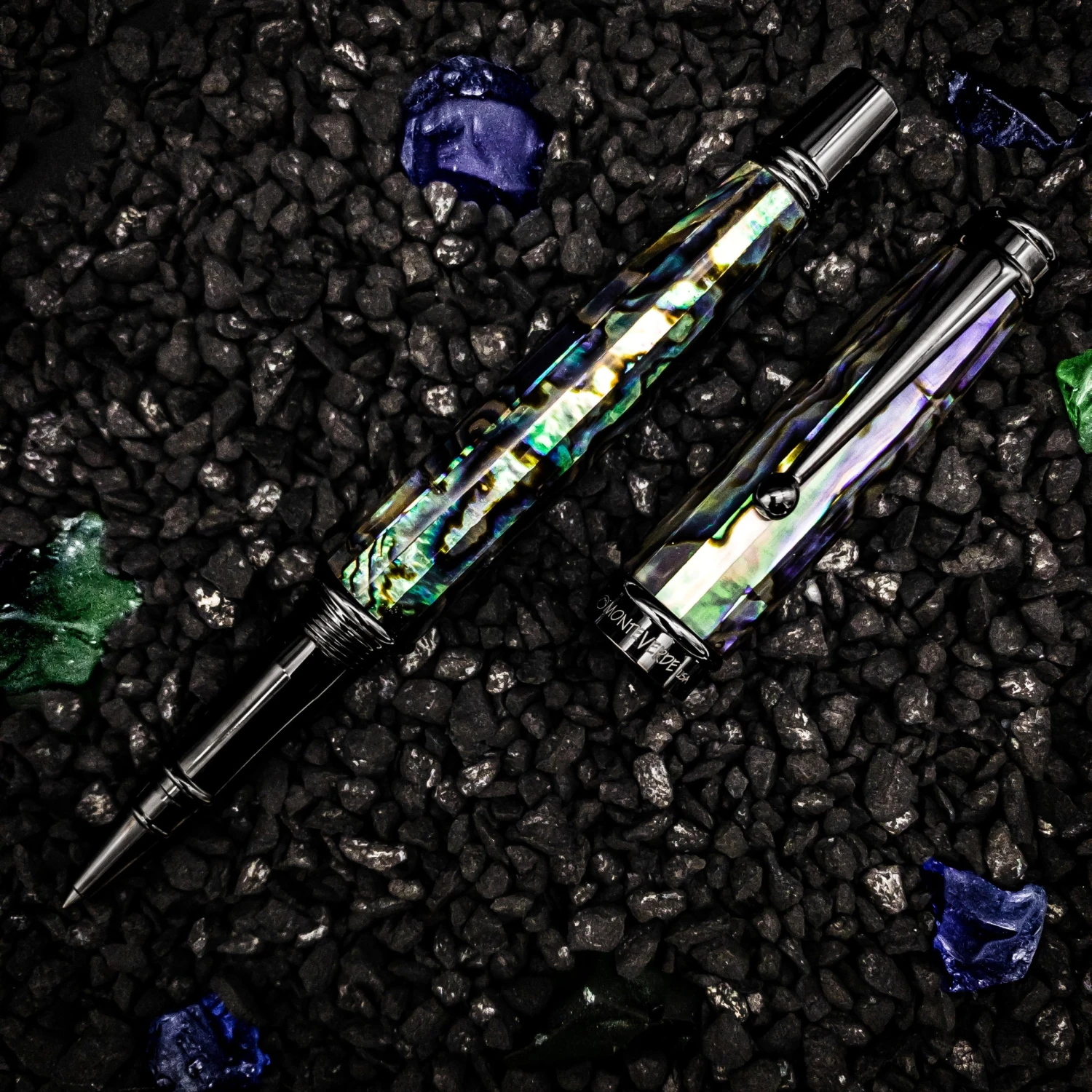 Monteverde Invincia Limited Edition Abalone Shell Rollerball Pen, Gunmetal Trim 1 Monteverde Invincia Limited Edition Abalone Shell Rollerball Pen, Gunmetal Trim