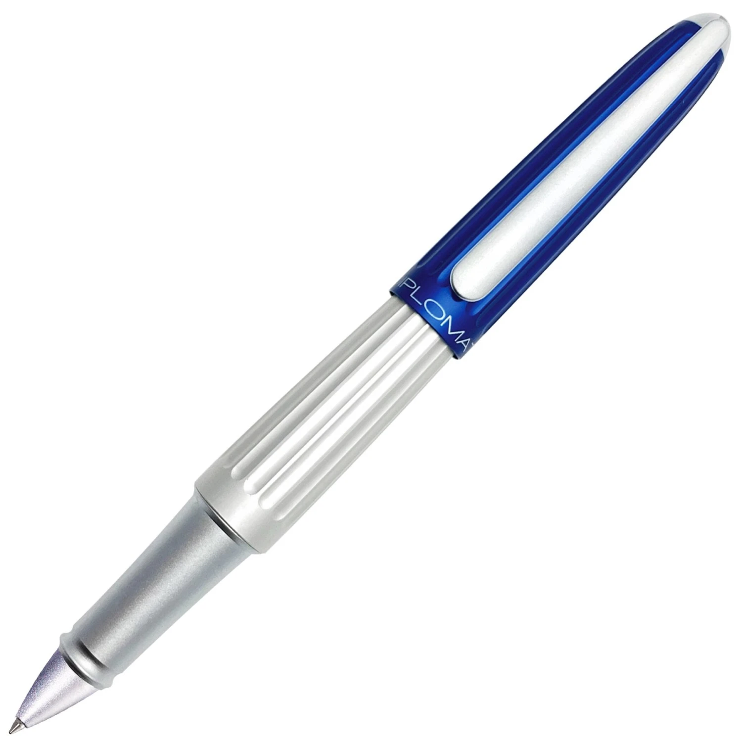 Diplomat Aero Silver Blue Rollerball Pen 1 Diplomat Aero Silver Blue Rollerball Pen