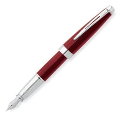 Cross® Cross Aventura Fountain Pen, Fire Engine Red Lacquer & Chrome, Medium Nib