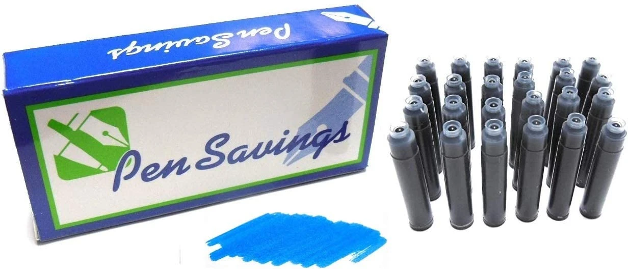 24 Standard International Short Fountain Pen Ink Cartridges, Royal Blue 1 24 Standard International Short Fountain Pen Ink Cartridges, Royal Blue