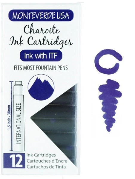 Monteverde International Standard Fountain Pen Ink Cartridges, Charoite 1 Monteverde International Standard Fountain Pen Ink Cartridges, Charoite