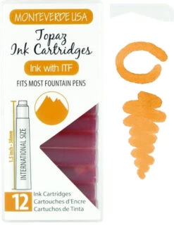 Monteverde International Standard Fountain Pen Ink Cartridges, Topaz