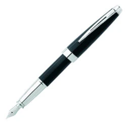 Cross® Cross Aventura Fountain Pen, Black Lacquer & Chrome, Medium Nib