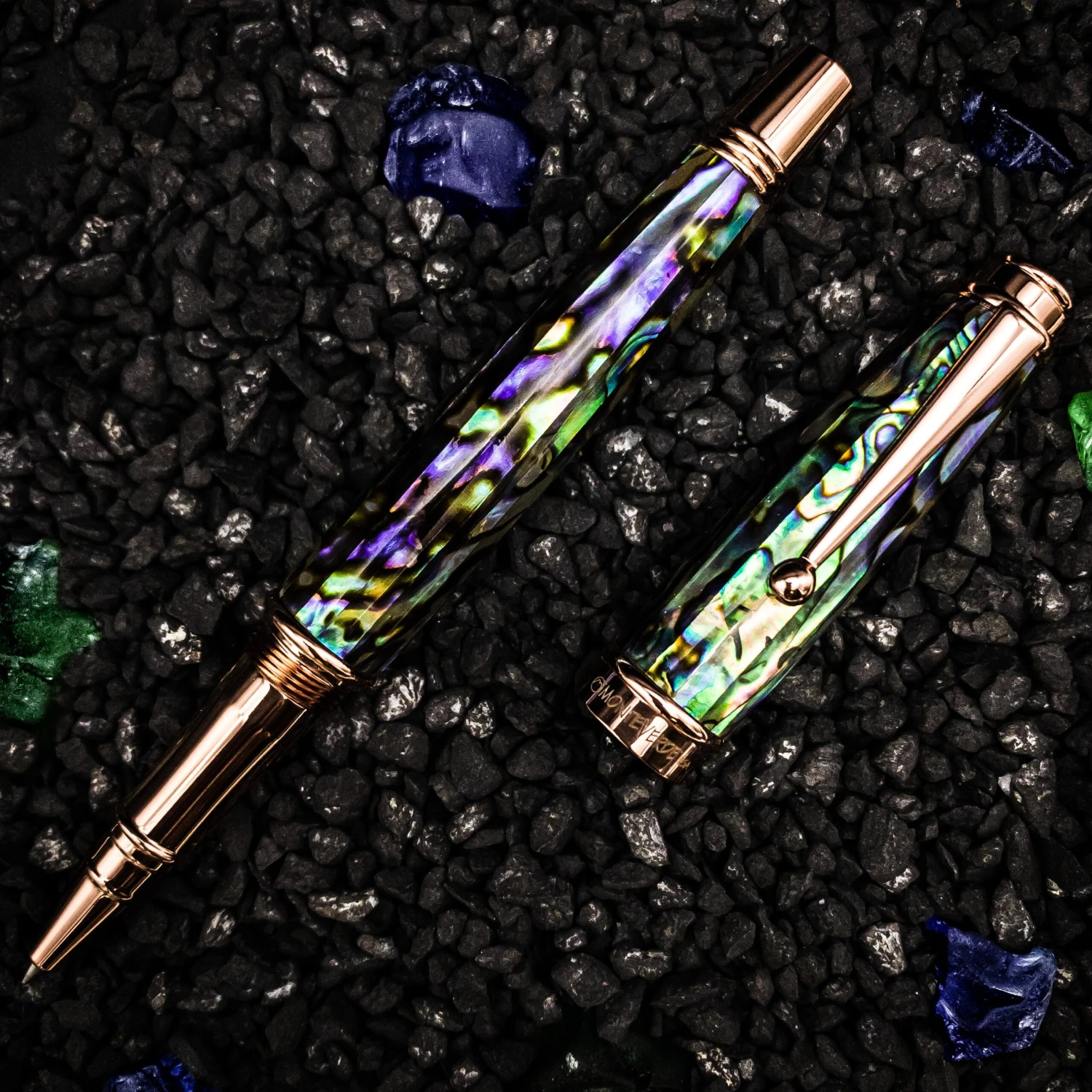 Monteverde Invincia Limited Edition Abalone Shell Rollerball Pen, Rose Gold Trim 1 Monteverde Invincia Limited Edition Abalone Shell Rollerball Pen, Rose Gold Trim