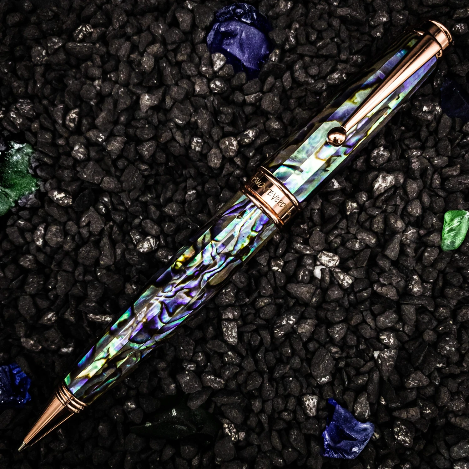 Monteverde Invincia Limited Edition Abalone Shell Ballpoint Pen, Rose Gold Trim 1 Monteverde Invincia Limited Edition Abalone Shell Ballpoint Pen, Rose Gold Trim