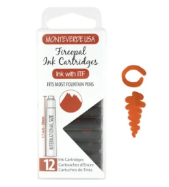 Monteverde International Standard Fountain Pen Ink Cartridges, Fireopal