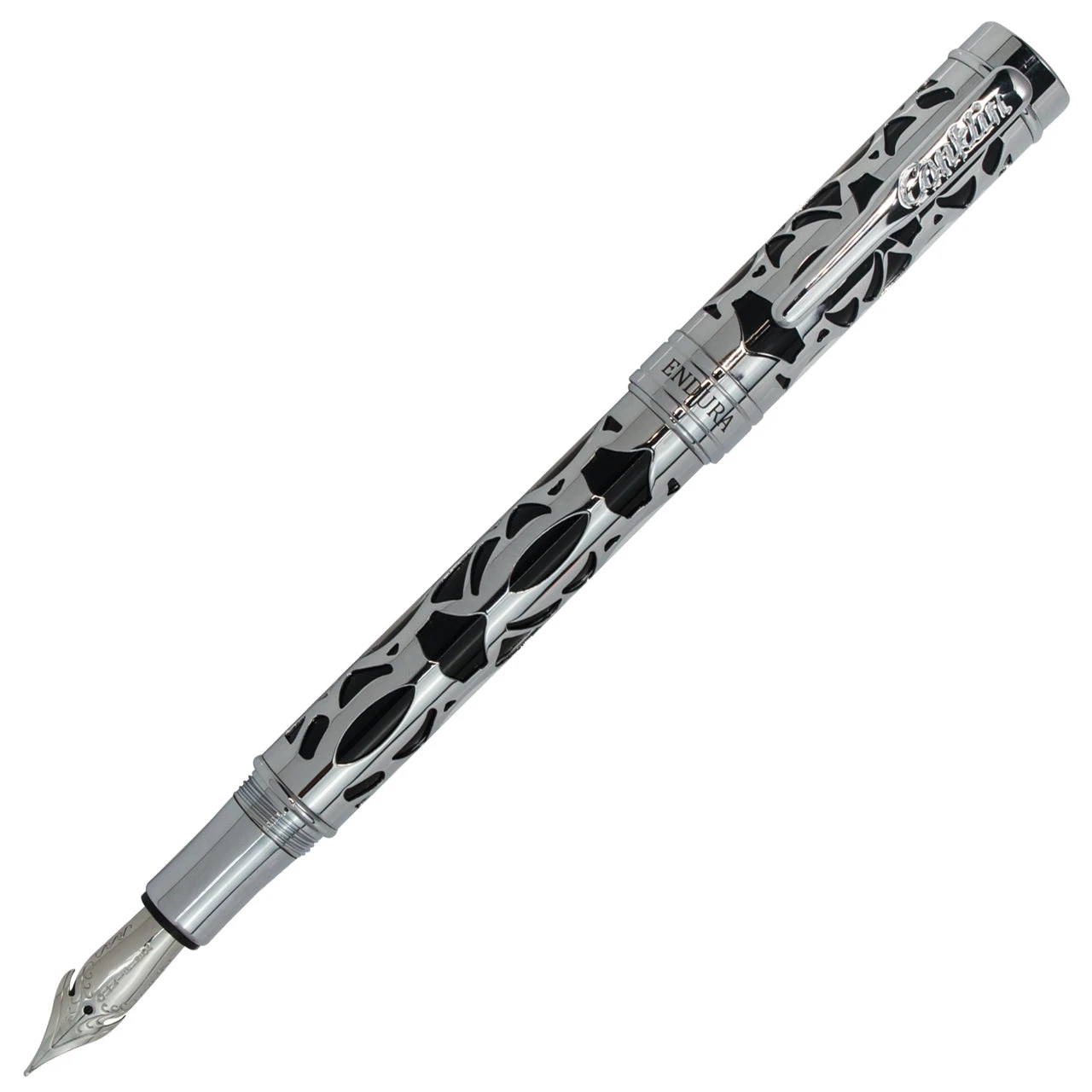 Conklin Endura Deco Crest Fountain Pen, Black & Chrome 1 Conklin Endura Deco Crest Fountain Pen, Black & Chrome