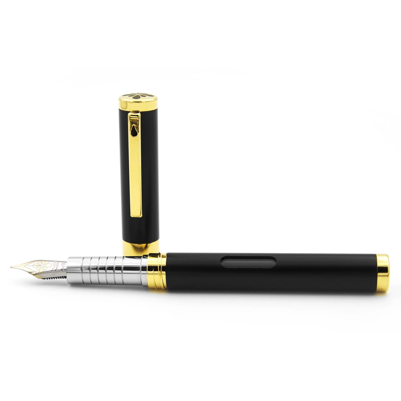 Diplomat Nexus Fountain Pen, Black & Gold, 14k Nib 1 Diplomat Nexus Fountain Pen, Black & Gold, 14k Nib