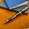 Tibaldi Bononia Ballpoint Pen, Black & Gold, 18K Gold Plated Trim