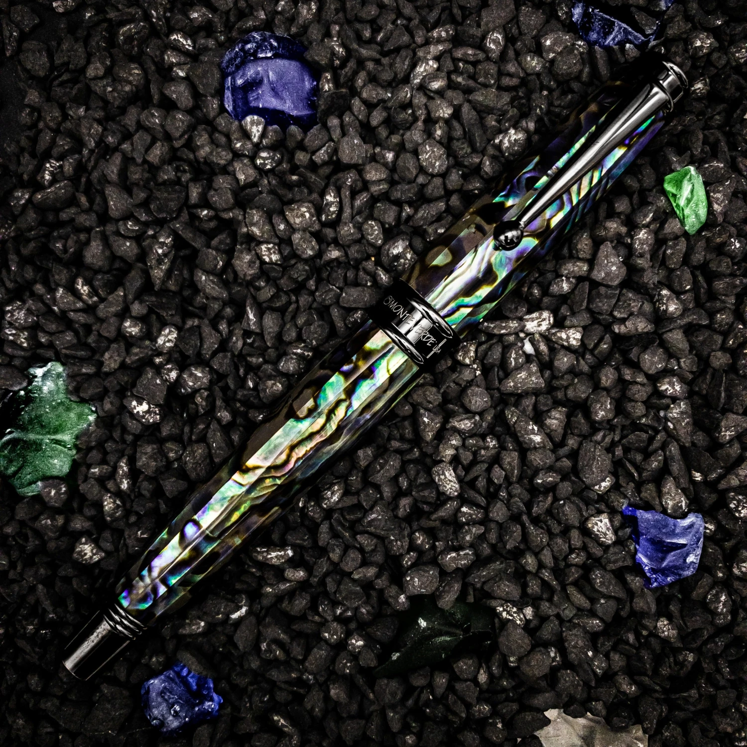 Monteverde Invincia Limited Edition Abalone Shell Rollerball Pen, Gunmetal Trim 2 Monteverde Invincia Limited Edition Abalone Shell Rollerball Pen, Gunmetal Trim - Image 2