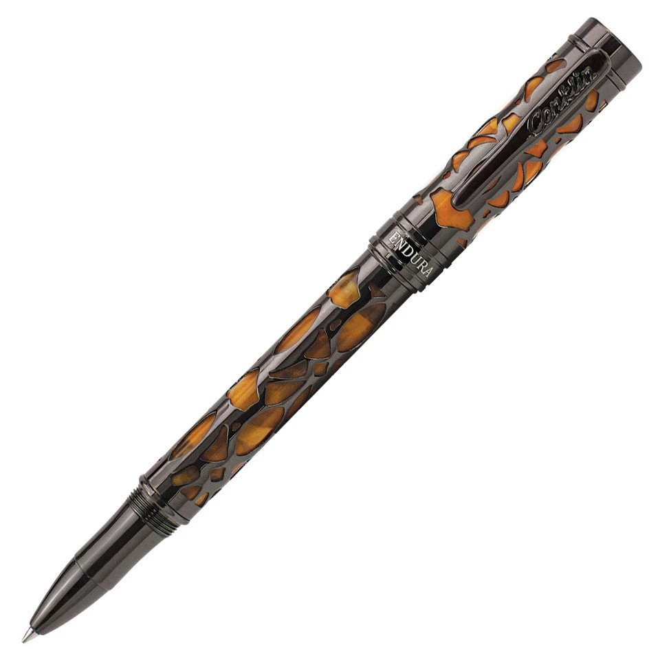 Conklin Endura Deco Crest Rollerball Pen, Orange & Gunmetal 1 Conklin Endura Deco Crest Rollerball Pen, Orange & Gunmetal