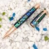 Monteverde Limited Edition Super Mega Abalone Rollerball Pen, Rose Gold Trim