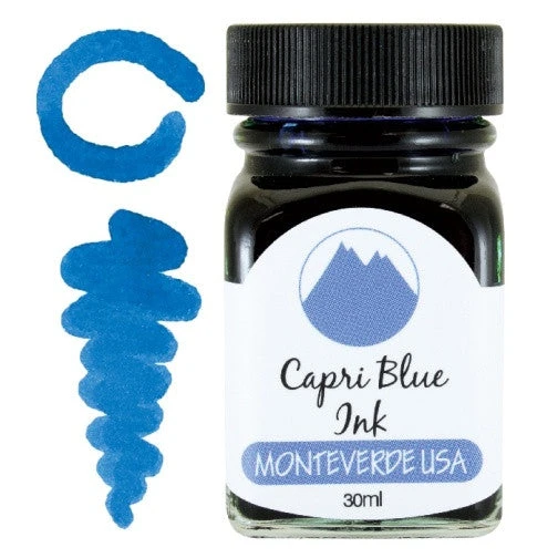Monteverde 30ml Fountain Pen Ink Bottle, Capri Blue 1 Monteverde 30ml Fountain Pen Ink Bottle, Capri Blue