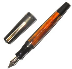 Maiora Impronte, Black & Orange, Oversized Fountain Pen, Broad Nib