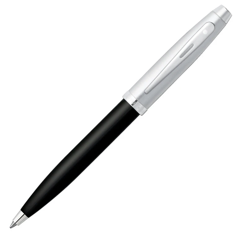 Sheaffer 100 Ballpoint Pen, Black Lacquer & Brushed Chrome 1 Sheaffer 100 Ballpoint Pen, Black Lacquer & Brushed Chrome