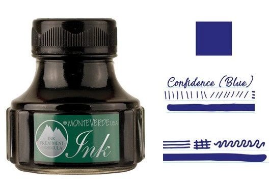 Monteverde 90ml Emotion Fountain Pen Ink Bottle, Confidence Blue 1 Monteverde 90ml Emotion Fountain Pen Ink Bottle, Confidence Blue