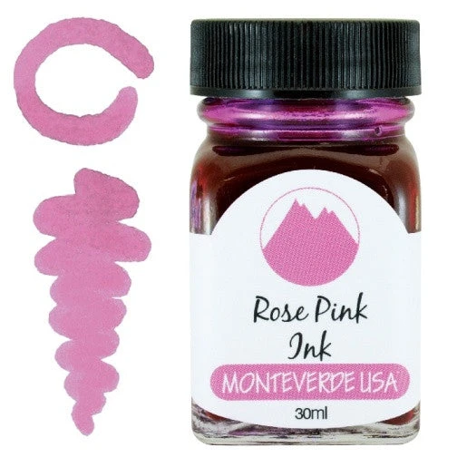 Monteverde 30ml Fountain Pen Ink Bottle, Rose Pink 1 Monteverde 30ml Fountain Pen Ink Bottle, Rose Pink