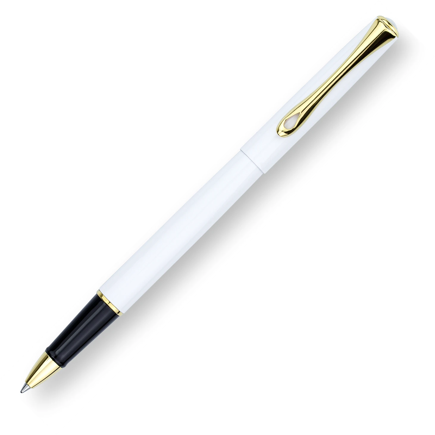 Diplomat Traveller Rollerball Pen, Snow White & Gold 1 Diplomat Traveller Rollerball Pen, Snow White & Gold