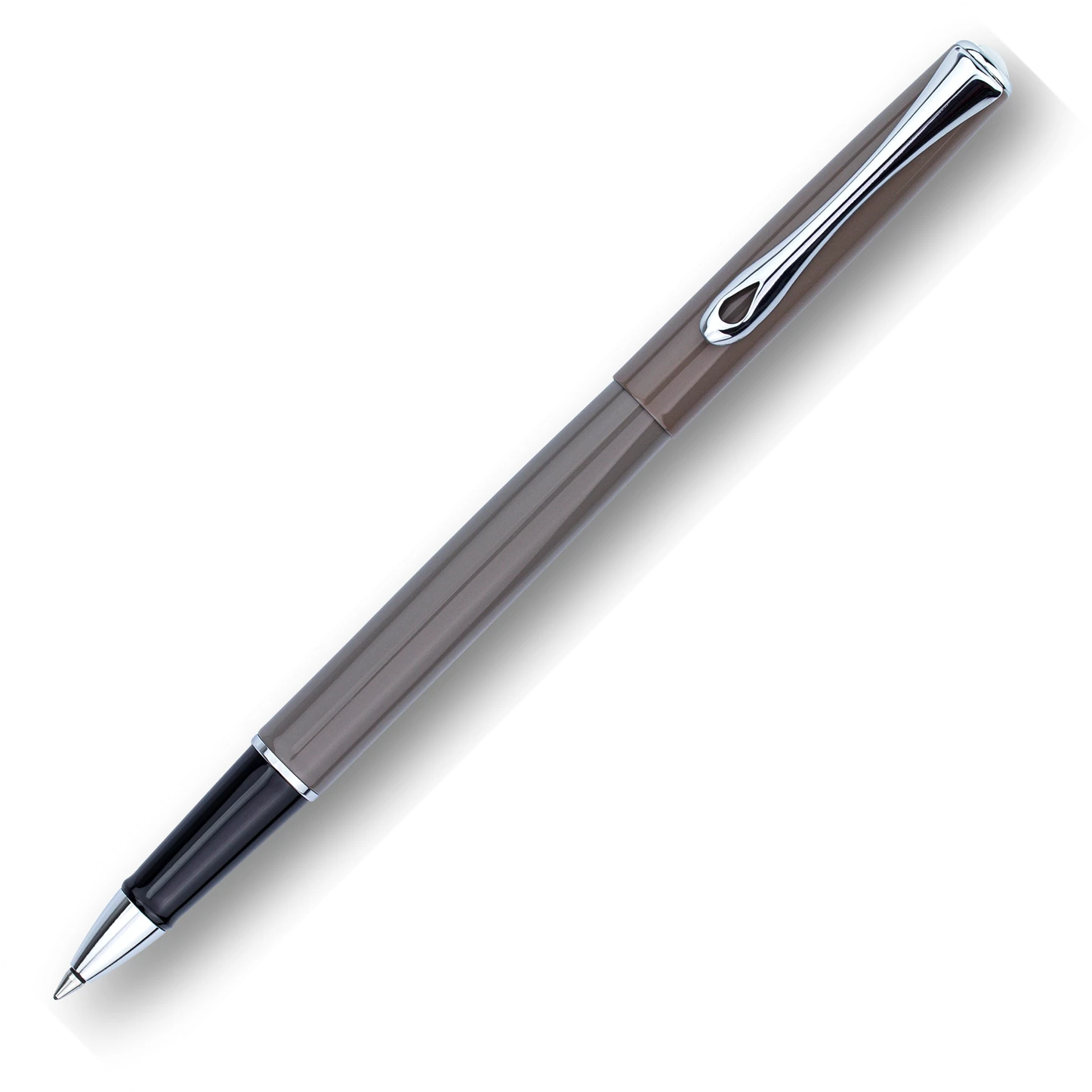 Diplomat Traveller Rollerball Pen, Taupe Grey & Chrome 1 Diplomat Traveller Rollerball Pen, Taupe Grey & Chrome