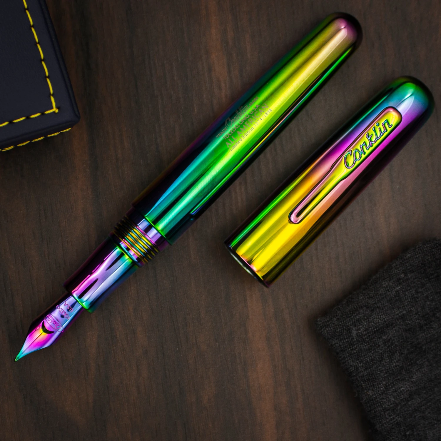 Conklin All American Limited Edition 898 Fountain Pen, Rainbow 1 Conklin All American Limited Edition 898 Fountain Pen, Rainbow