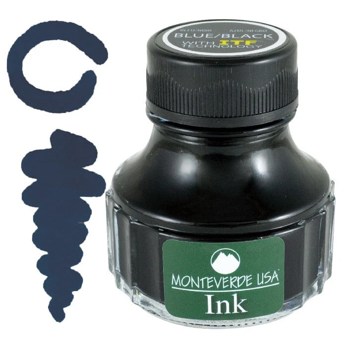 Monteverde 90ml Fountain Pen Ink Bottle, Blue/Black 1 Monteverde 90ml Fountain Pen Ink Bottle, Blue/Black