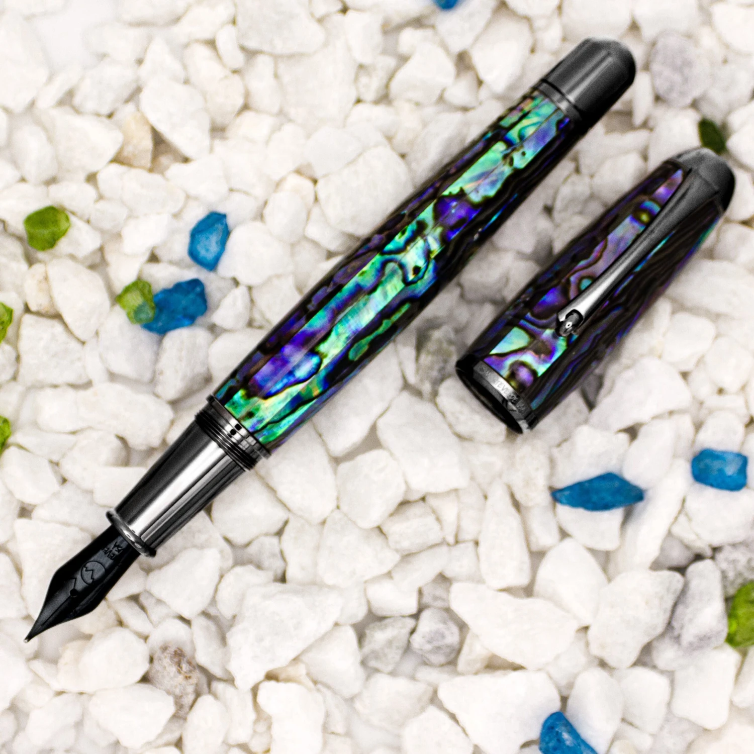 Monteverde Limited Edition Super Mega Abalone Fountain Pen, Gunmetal Trim 1 Monteverde Limited Edition Super Mega Abalone Fountain Pen, Gunmetal Trim