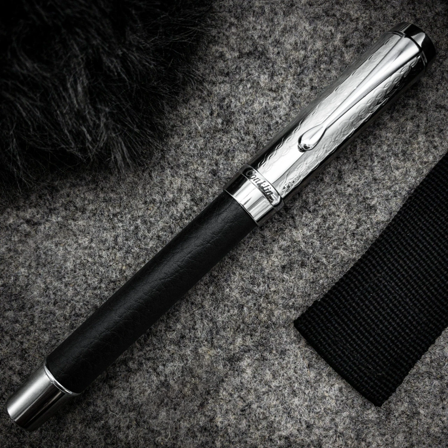 Conklin Duragraph Special Edition Royal Fountain Pen, Leather & Chrome 2 Conklin Duragraph Special Edition Royal Fountain Pen, Leather & Chrome - Image 2