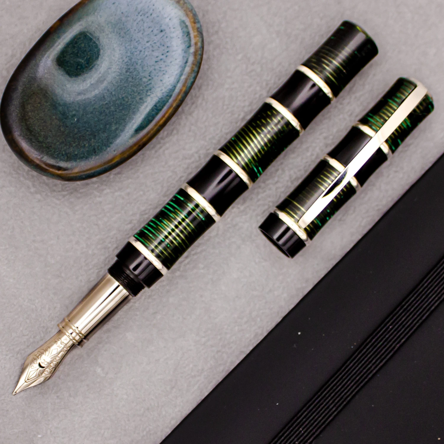 Visconti Limited Edition Asia Bamboo Fountain Pen, Green 1 Visconti Limited Edition Asia Bamboo Fountain Pen, Green