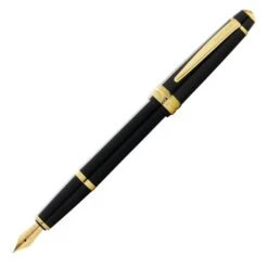 Cross® Cross Bailey Light Fountain Pen, Polished Black & Gold, Fine Nib