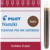 Pilot Namiki Fountain Pen Ink Cartridges, Sepia, 6pk