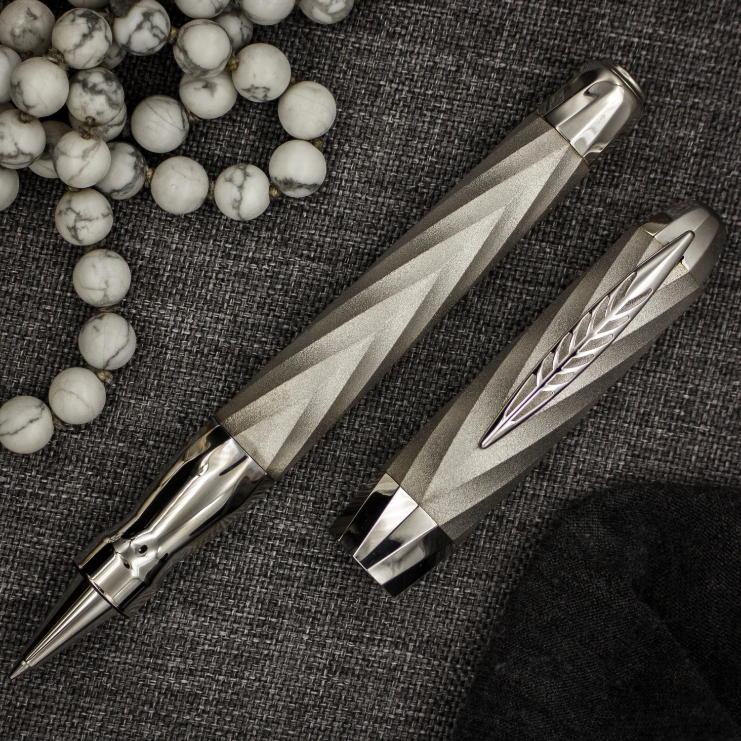 Pineider Jewelers Matrix Limited Edition Sterling Silver Rollerball Pen, Palladium Plated 1 Pineider Jewelers Matrix Limited Edition Sterling Silver Rollerball Pen, Palladium Plated