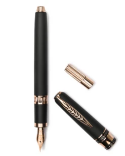 Pineider Alchemist Zeolite Fountain Pen, Stromboli Black, Fine 14K Nib